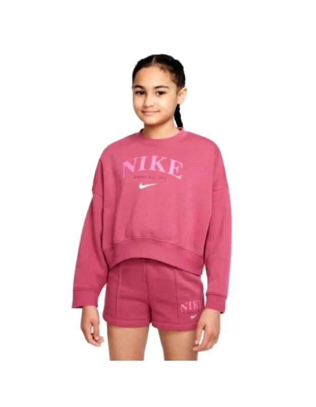 Nike Sportswear Nike Fleece Παιδικό Φούτερ Φούξια Trend Crew DV2563-633