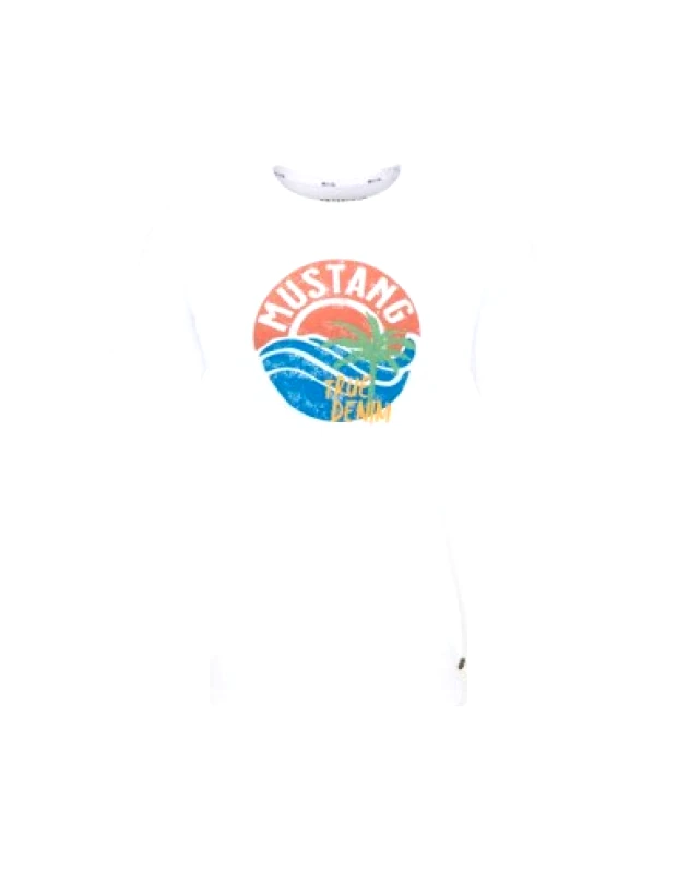 Mustang Mustang Ανδρικό T-shirt Κοντομάνικο Λευκό 1009534 2045