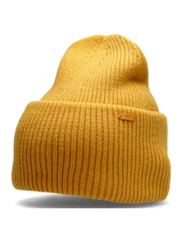 4f 4F Beanie Γυναικείος Σκούφος με Rib Πλέξη Mustard H4Z22-CAD007-71S