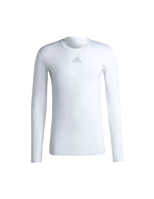 adidas performance Adidas Techfit H23121 Ανδρική Ισοθερμική Μακρυμάνικη Μπλούζα Λευκή