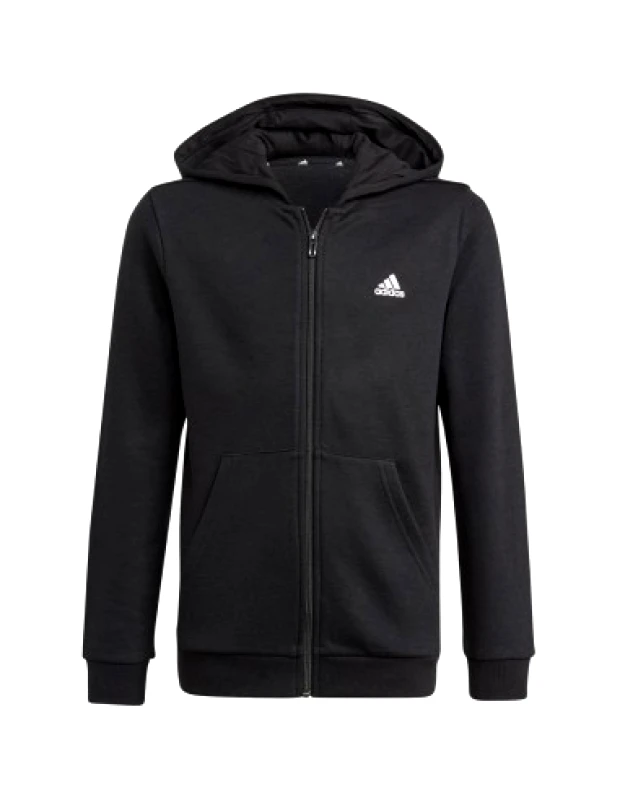 adidas performance Adidas Αθλητική Παιδική Ζακέτα Φούτερ με Κουκούλα Μαύρη Essentials GN4020