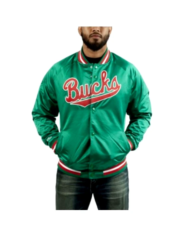 Mitchell & Ness Mitchell & Ness Ανδρικό Μπουφάν Πράσινο. STJKMG18013-MBUDKGN