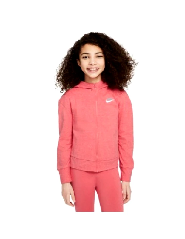 Nike Nike Fleece Παιδικό Φούτερ με Κουκούλα και Τσέπες Ροζ DM8231-603