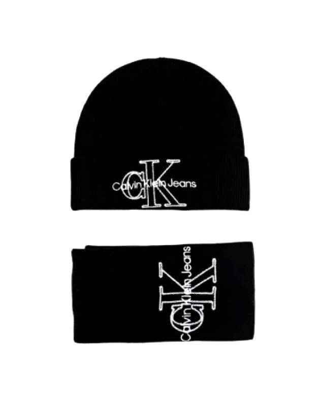 Calvin Klein Calvin Klein Unisex Σετ με Σκούφο Πλεκτό σε Μαύρο χρώμα K60K608858