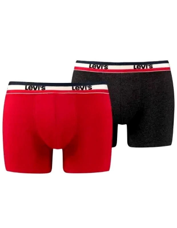 Levi's Levi"s Ανδρικά Μποξεράκια Anthracite / Red 2Pack 37149-0205