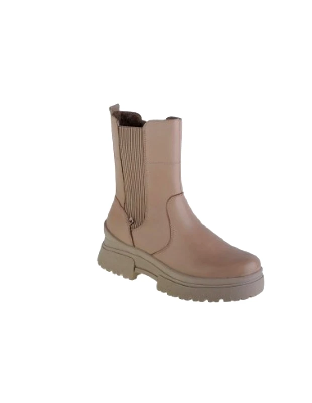 Rieker Rieker Δερμάτινα Γυναικεία Μποτάκια Μπεζ W0380-62
