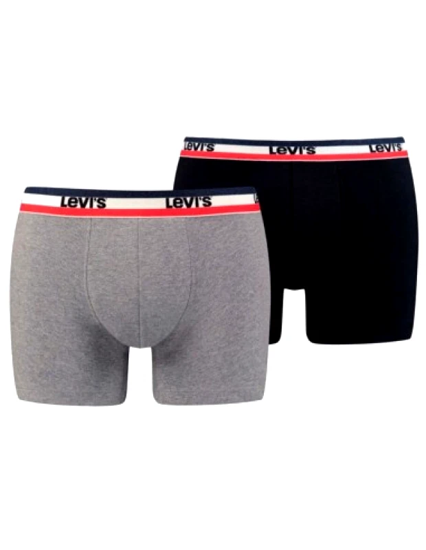 Levi's Levi"s Ανδρικά Μποξεράκια Μαύρο / Γκρι 2Pack 37149-0202
