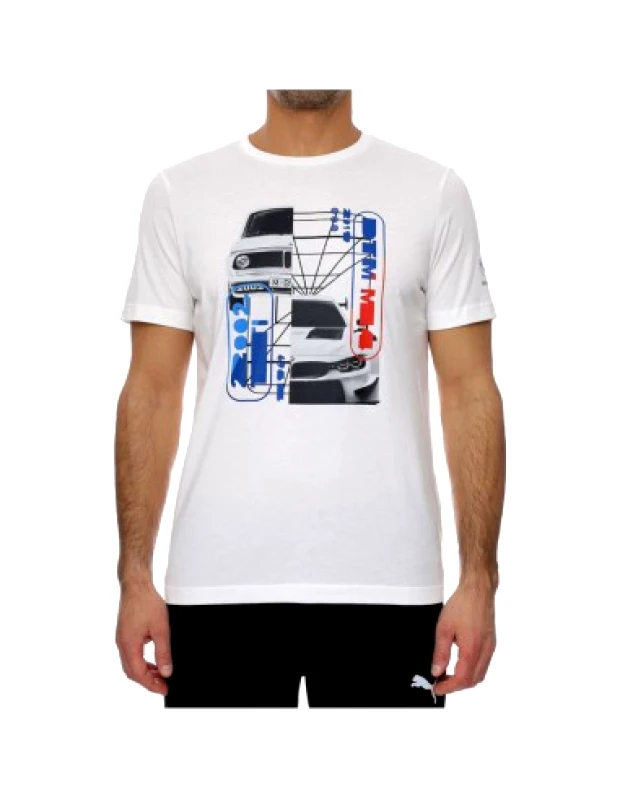 Puma Puma BMW Motorsport Ανδρικό T-shirt Λευκό με Στάμπα 531194-02