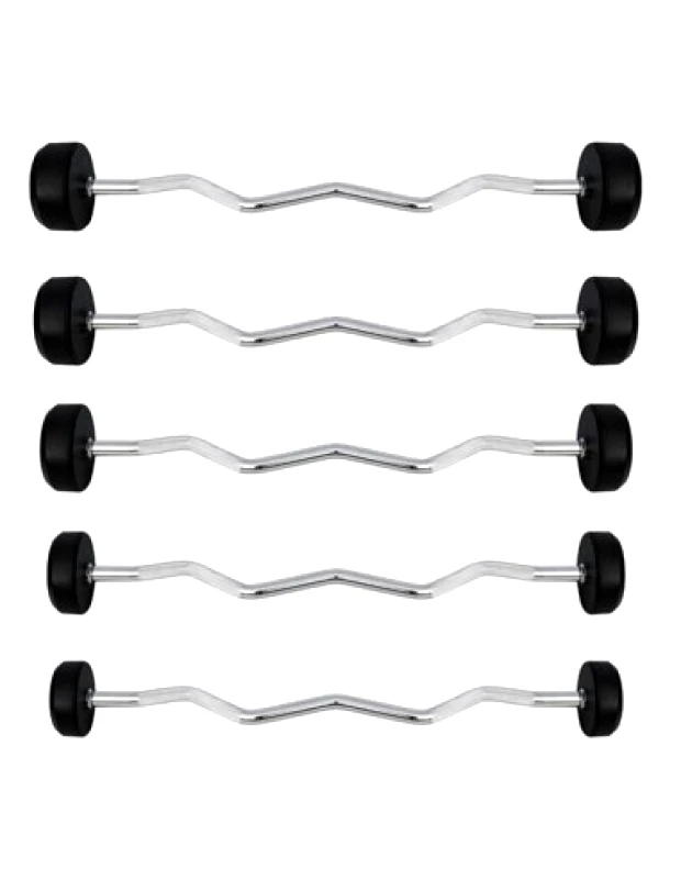 HMS Fixed broken rubber barbell bar HMS GSL10 10 kg
