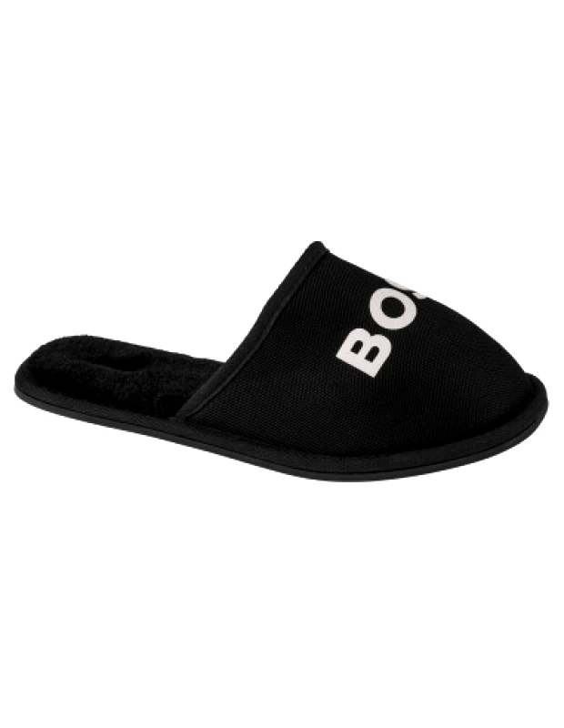 BOSS Boss Shoes Χειμερινές Ανδρικές Παντόφλες με Γούνα Μαύρες J29312-09B