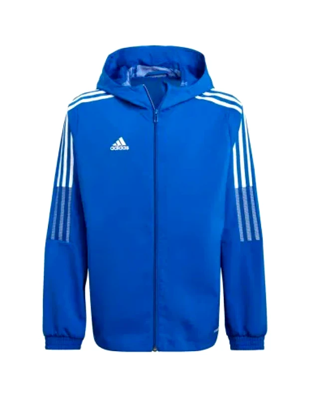 adidas performance Adidas Παιδικό Αθλητικό Μπουφάν Κοντό Αντιανεμικό με Κουκούλα Μπλε Tiro 21 GP4978