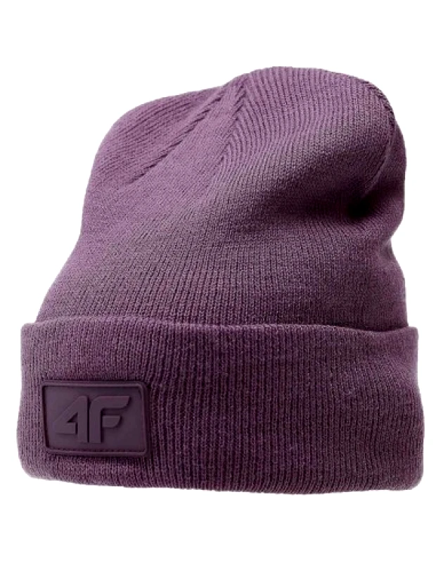 4f 4F Beanie Unisex Σκούφος Πλεκτός σε Μωβ χρώμα 4FAW23ACAPU319-50S