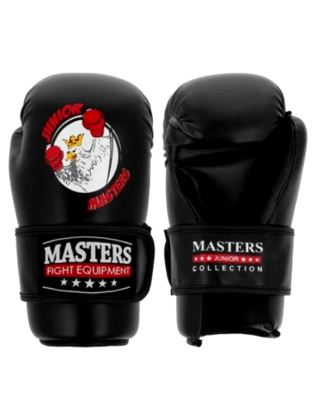 Sport Masters Sport Masters Rosm-MJC Jr 012334-01M Γάντια Πυγμαχίας από Συνθετικό Δέρμα για Αγώνα Μαύρα