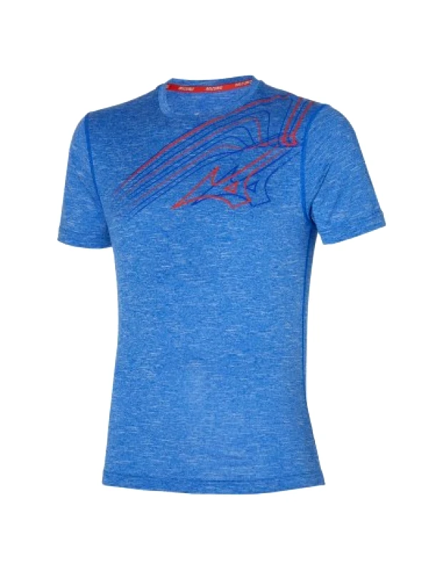 Mizuno Mizuno Core Driven Ανδρικό Αθλητικό T-shirt Κοντομάνικο Μπλε J2GA253575