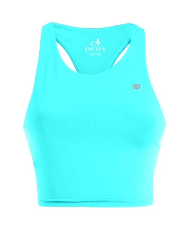 DEHA Deha Γυναικείο Αθλητικό Crop Top Αμάνικο Τιρκουάζ Τιρκουάζ B64201-55601
