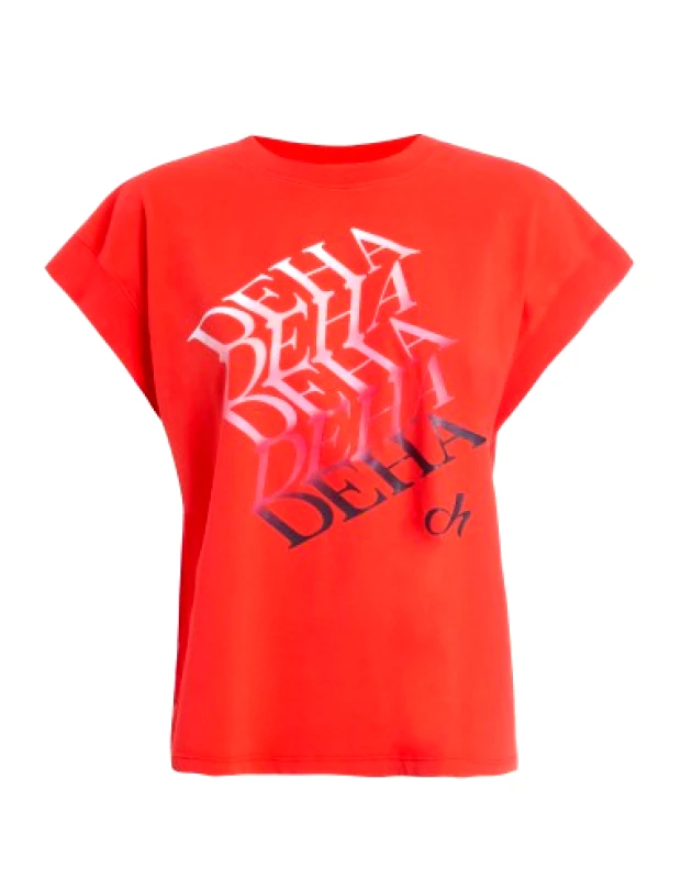 DEHA Deha Γυναικείο T-shirt Πορτοκαλί με Στάμπα B64520-55214
