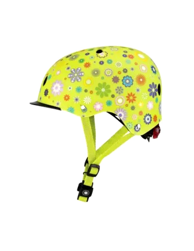 Globber Globber 507-106 Παιδικό Κράνος για Ποδήλατο & Πατίνι Πράσινο με Ενσωματωμένο Φωτάκι LED