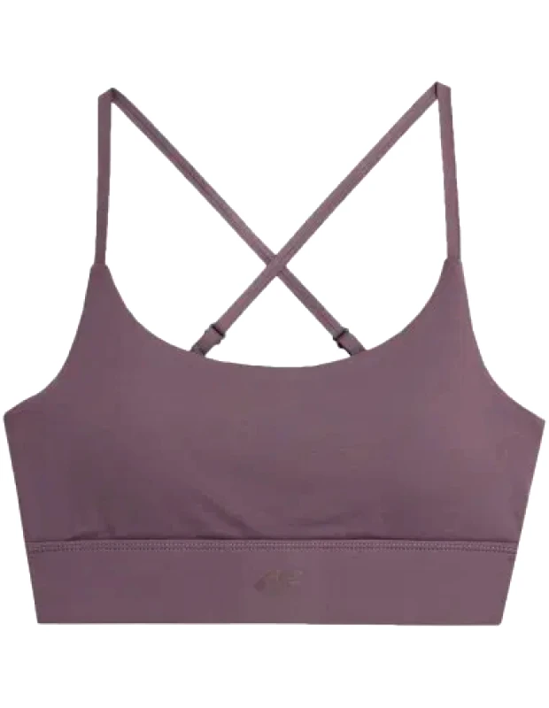 4f 4F Γυναικείο Αθλητικό Μπουστάκι Καφέ 4FAW23USBAF079-82S