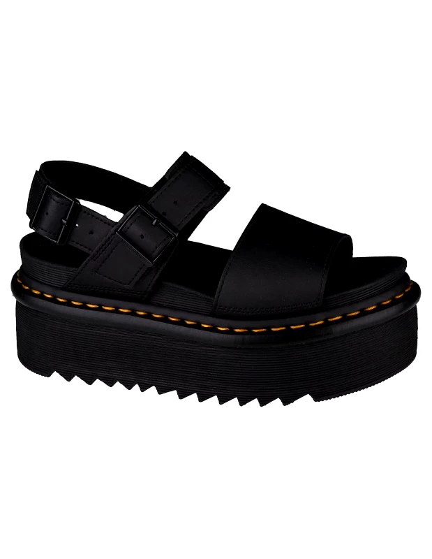 Dr. Martens Dr. Martens Voss Quad Γυναικεία Σανδάλια Flatforms σε Μαύρο Χρώμα 26725001