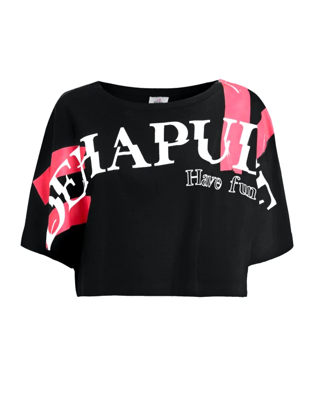 DEHA Deha Κοντομάνικο Crop Top Μαύρο B64533-10009