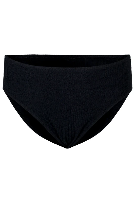 Κρεπ ψηλόμεσο bikini-slip σε μαύρο χρώμα