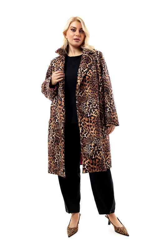 Σταυρωτή παλτοζακέτα σε leopard χρώμα