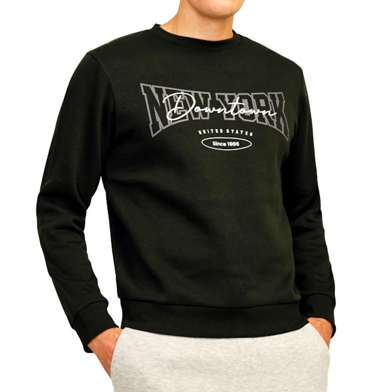 JJ REBEL JJ REBEL NEWYORK SWEAT CREW NECK 12263871-KOMBU GREEN ΛΑΔΙ