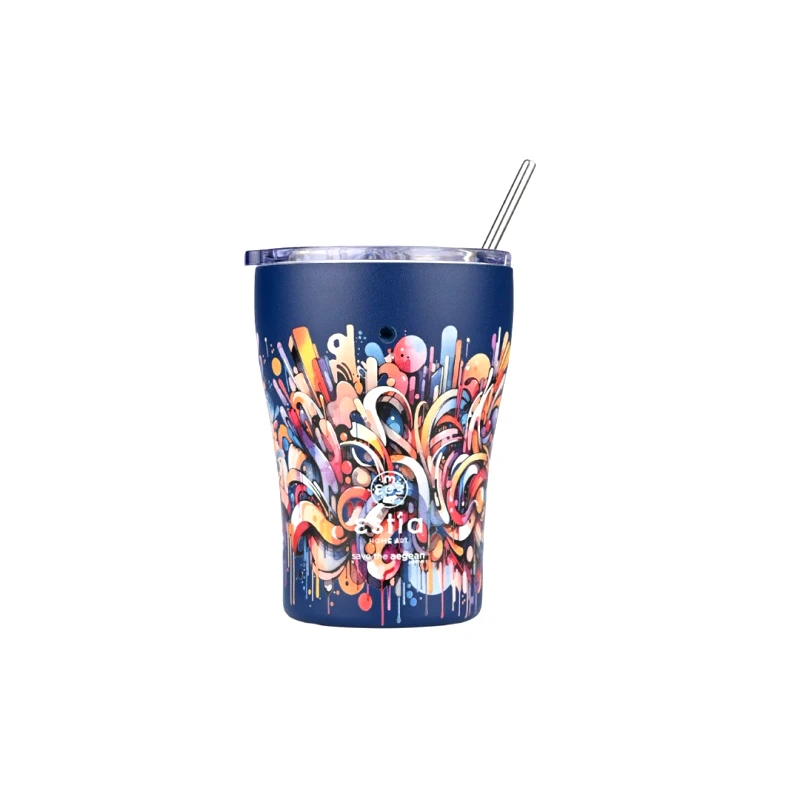 Estia ESTIA INSULATED COFFEE MUG SAVE THE AEGEAN 350ML VIBRANT VORTEX 01-22921 Μπλε