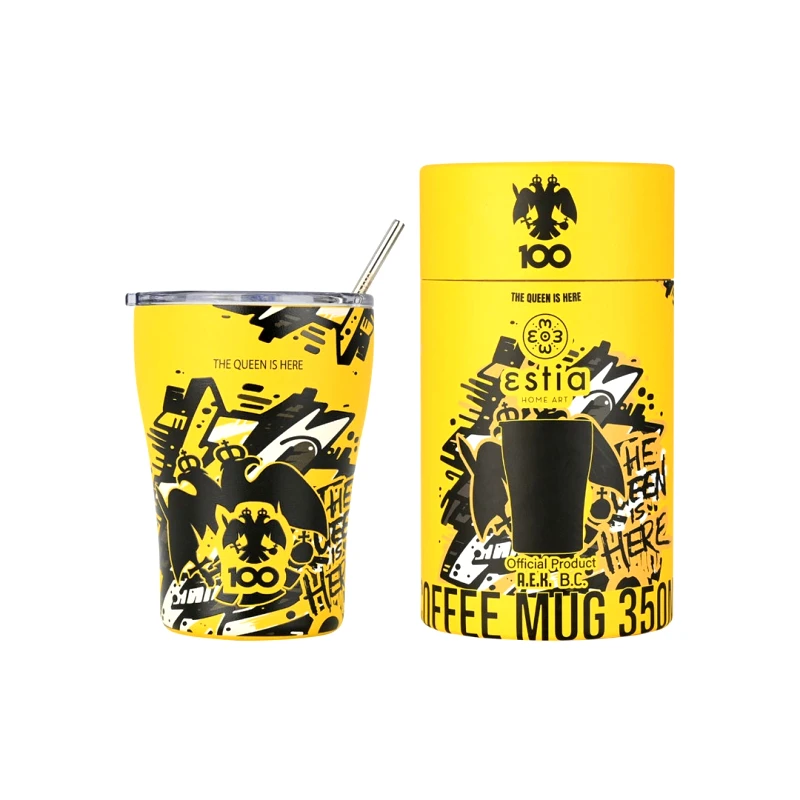 Estia ESTIA COFFEE MUG AEK THE QUEEN IS HERE 00-27261 Κίτρινο