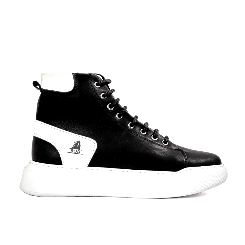 Boa Ανδρικά ψηλά sneakers σε μαύρο και άσπρο Boa 0155