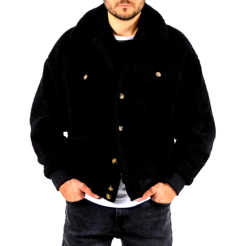 Black Number Ανδρικό μαύρο μπουφάν bomber Black Number BM65283