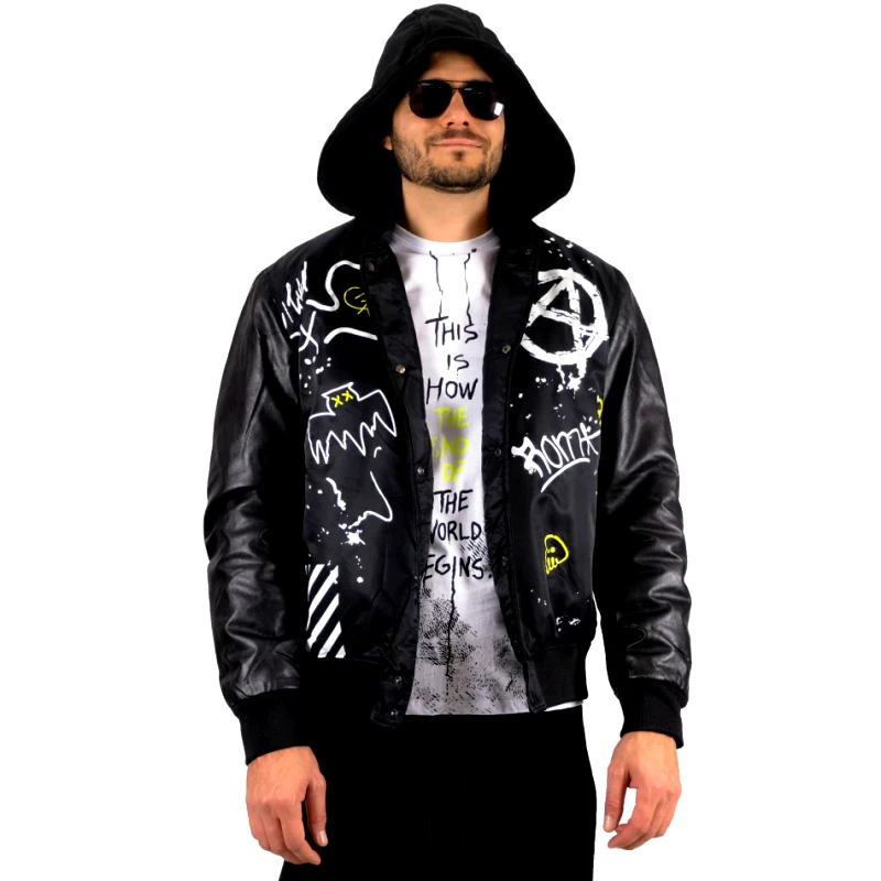 X-Feel Ανδρικό μαύρο μπουφάν bomber X-Feel 3A69