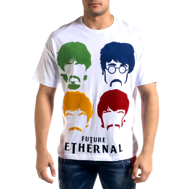 SAW Ανδρική λευκή κοντομάνικη μπλούζα SAW