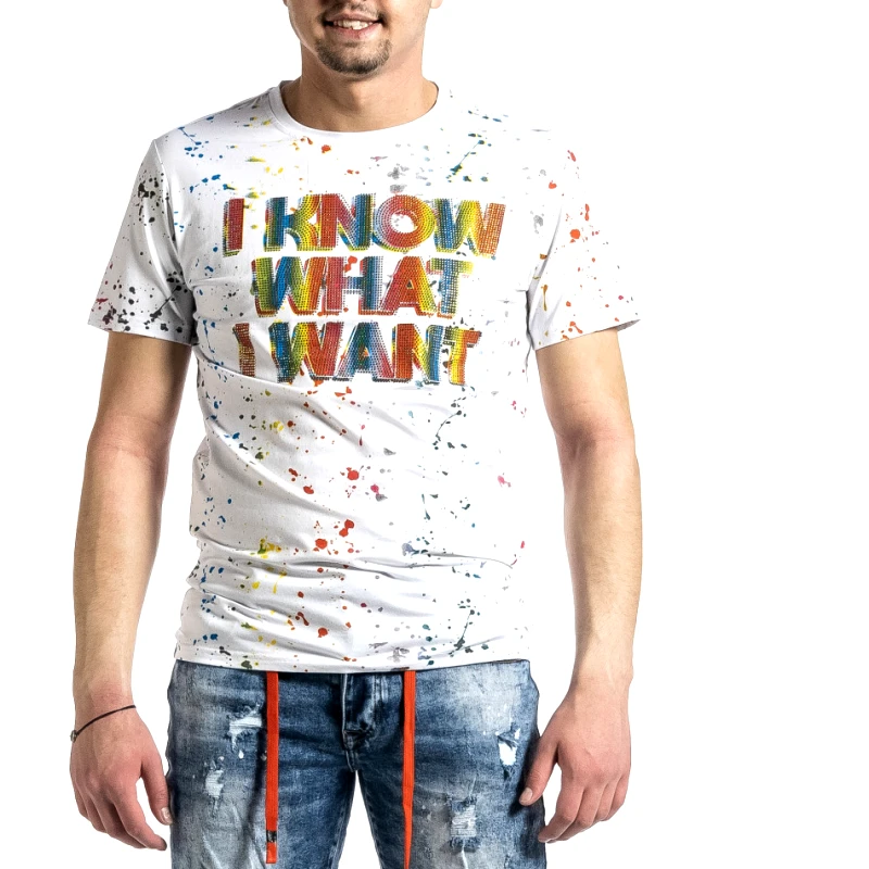 Breezy Ανδρική λευκή κοντομάνικη μπλούζα Breezy HXT20127