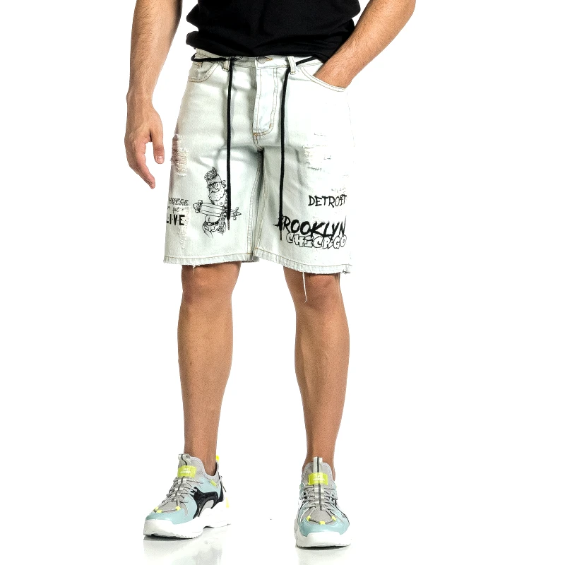 Up Gent Ανδρικό γαλάζιο τζιν βερμούδα Loose fit RP114-UG03