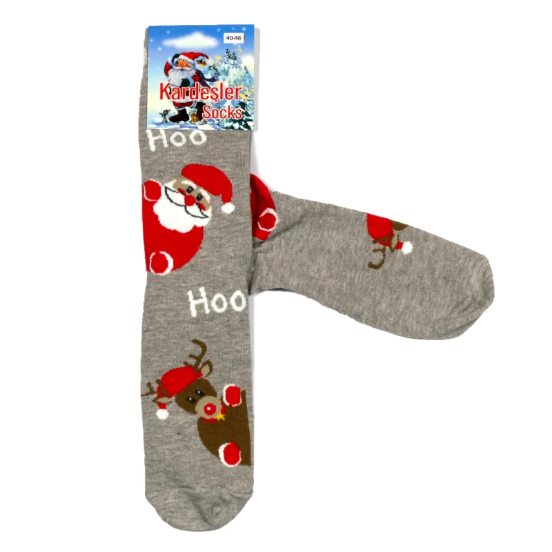 FM Ανδρικές Χριστουγεννιάτικες κάλτσες γκρι 1 ζευγάρι