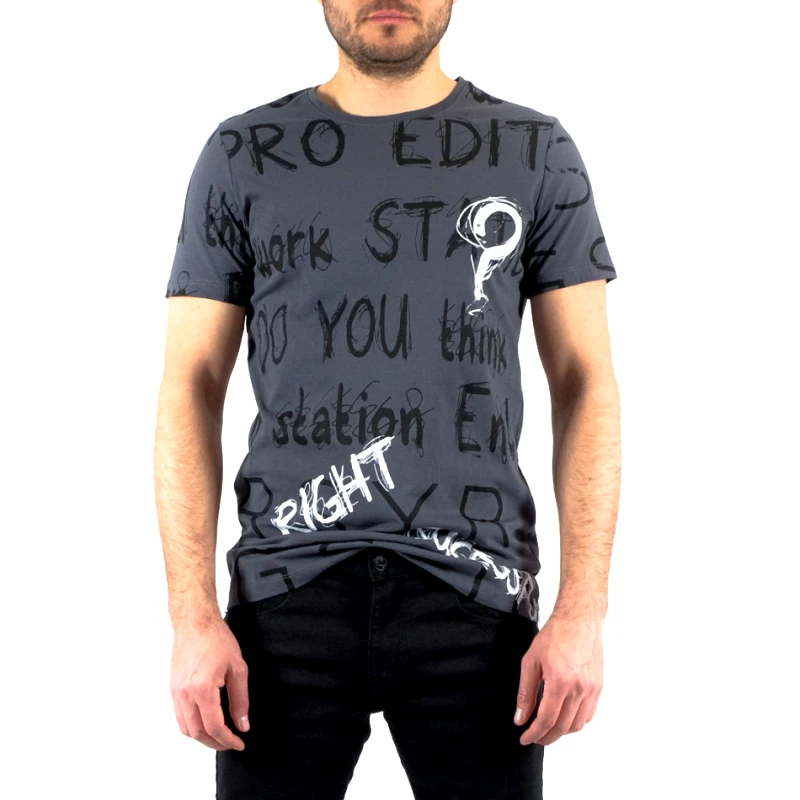 Lagos Ανδρική γκρι κοντομάνικη μπλούζα Lagos 21217