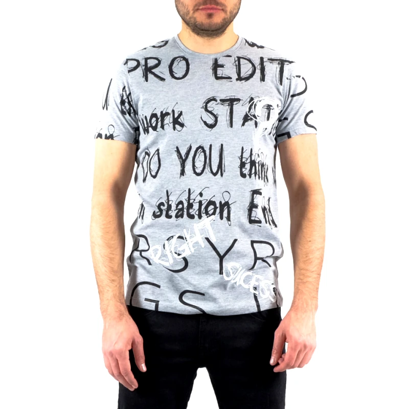 Lagos Ανδρική γκρι κοντομάνικη μπλούζα Lagos 21217