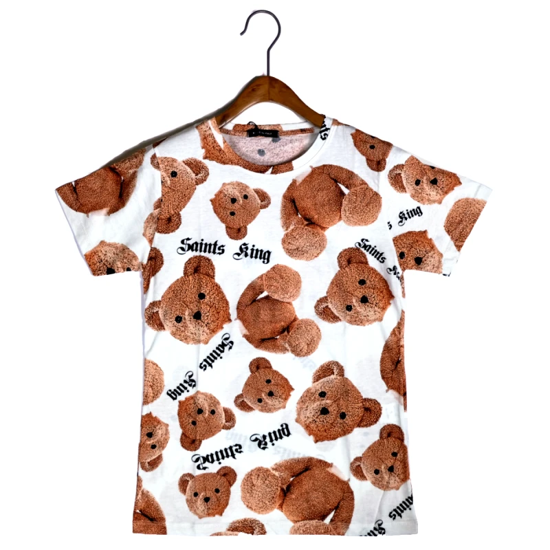 Made in Italy Ανδρική λευκή κοντομάνικη μπλούζα Teddy Bear