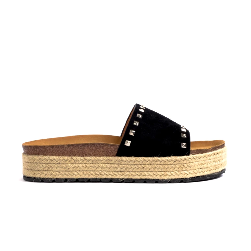 Sweet Shoes Γυναικείες μαύρες παντόφλες Sweet Shoes ZH6031-1