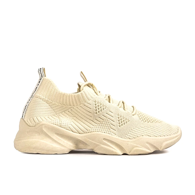 Sweet Shoes Γυναικεία μπεζ αθλητικά παπούτσια κάλτσα X3710