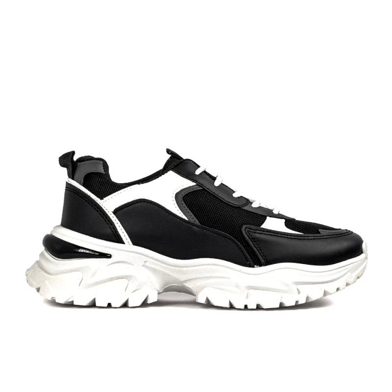 Fashion&Bella Γυναικεία sneakers κάλτσα σε μαύρο και άσπρο Fashion&Bella YD0224-1