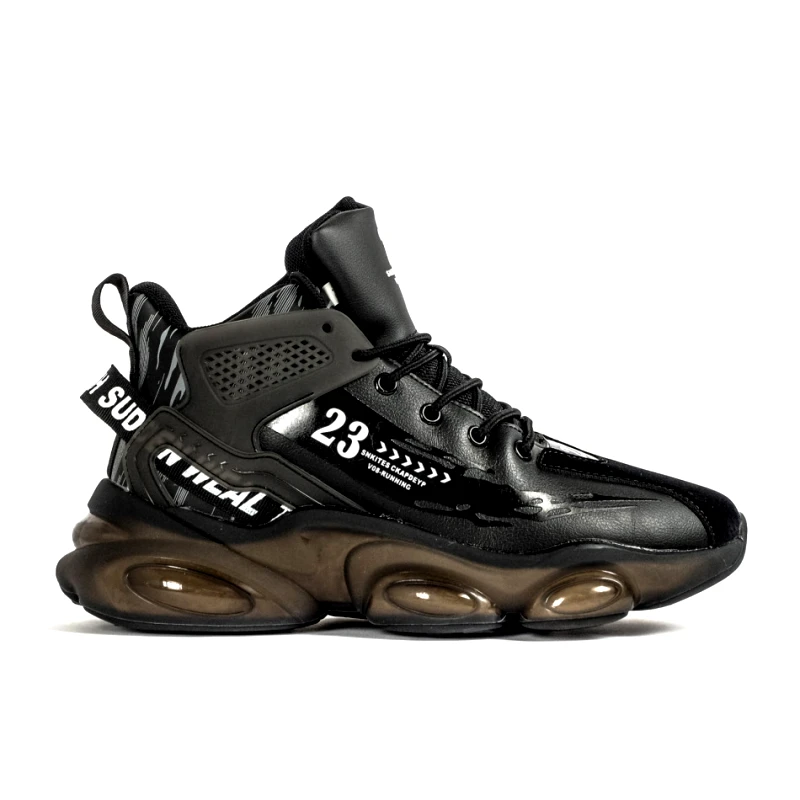 Fashion Ανδρικά μαύρα ψηλά sneakers 21027
