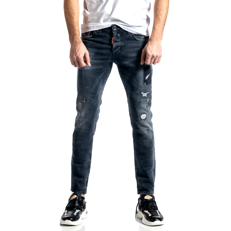 Intelligence Ανδρικό γκρι τζιν Destroyed Paint 2621B