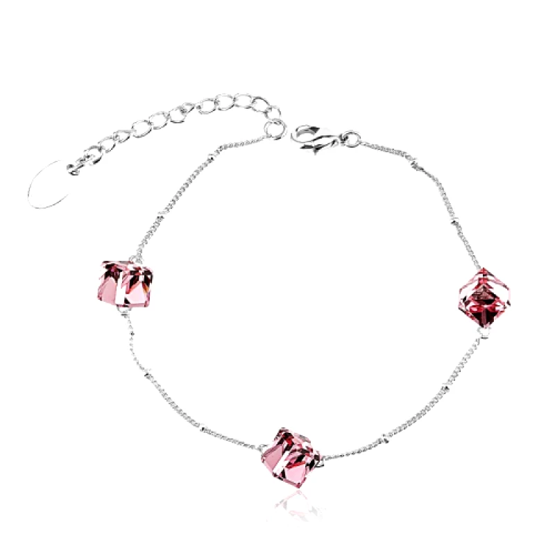b-cool Βραχιόλι Ασημένιο, με κρύσταλλα Swarovski Επιπλατινωμένο, BC30253-LR
