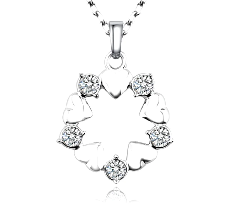 b-cool Κολιέ με κρύσταλλα Swarovski Επιπλατινωμένο, BC16201-CR