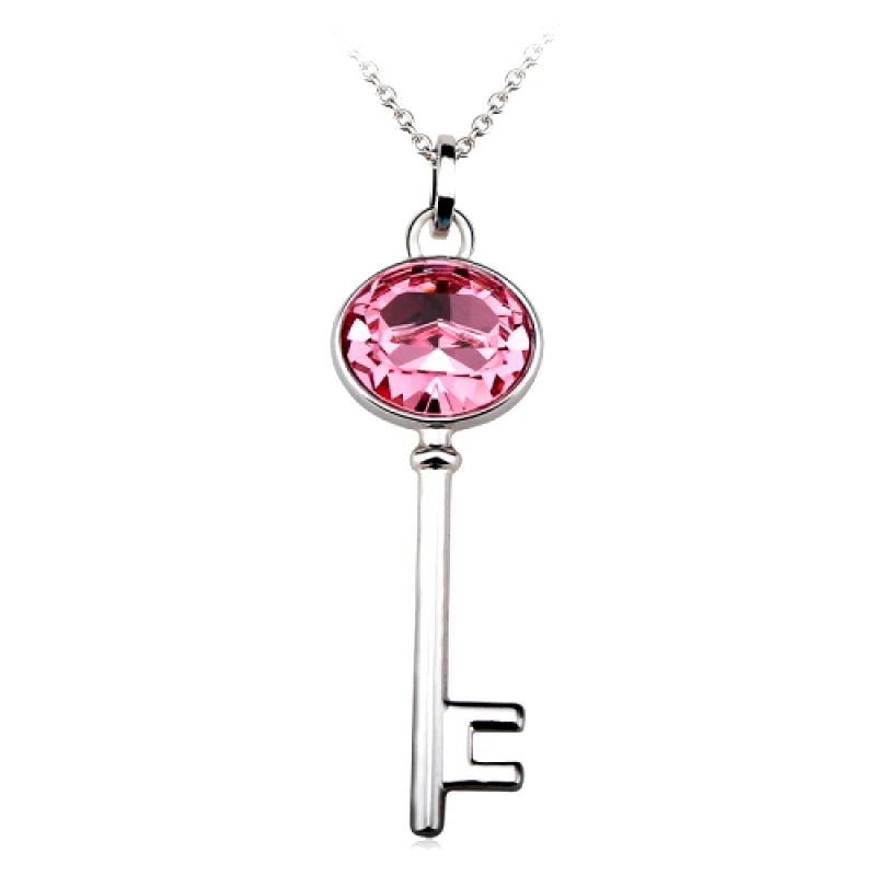 b-cool Κολιέ κλειδί, ασημένιο, με κρύσταλλα Swarovski, BC10867-RO