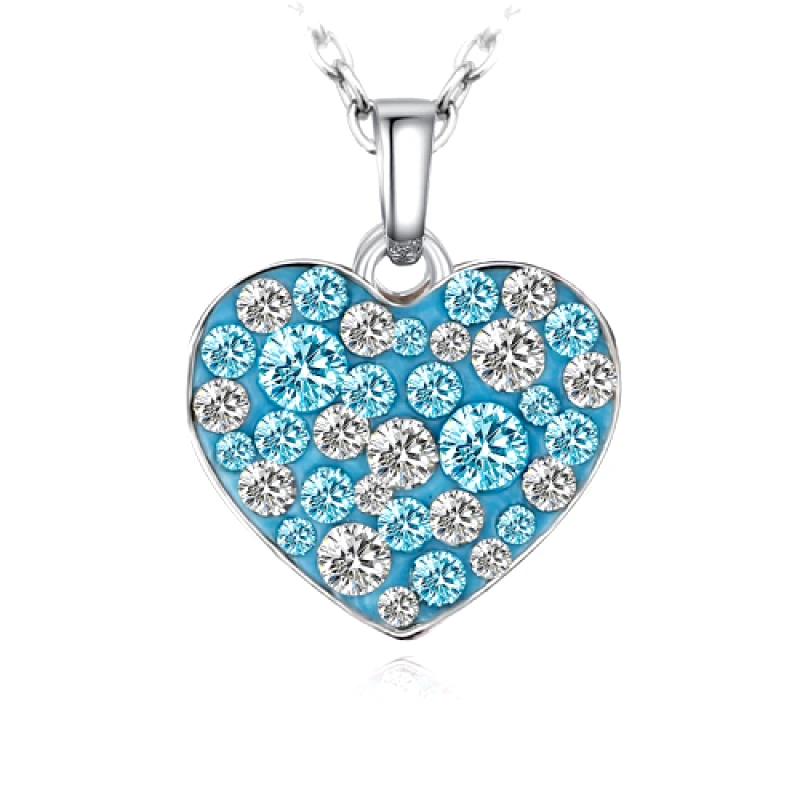 b-cool Κρεμαστή καρδιά Swarovski Επιπλατινωμένο, BC16158-AQ