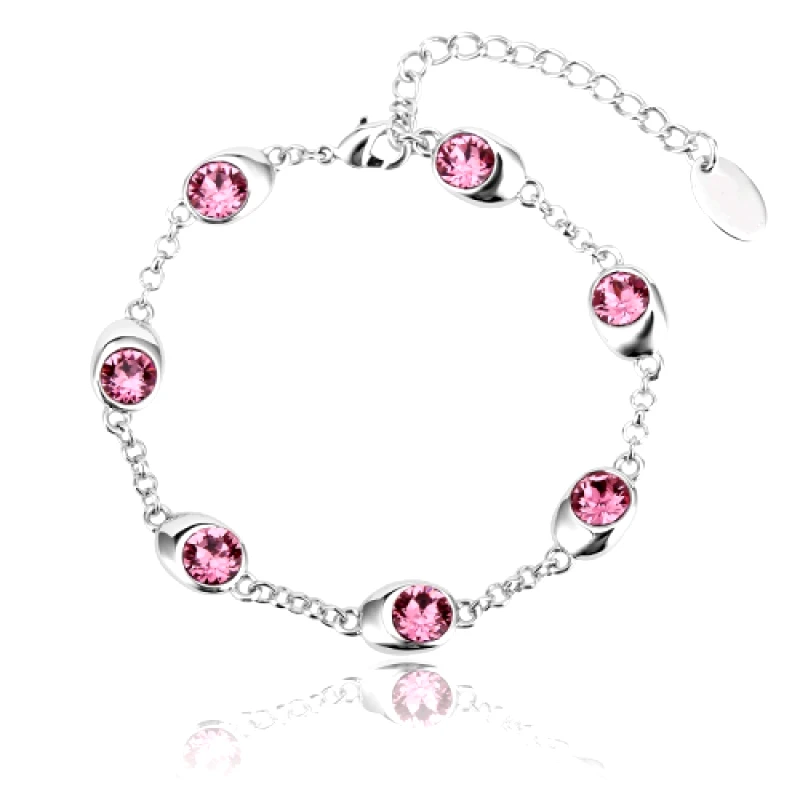 b-cool Βραχιόλι Ορείχαλκος, με κρύσταλλα Swarovski Επιπλατινωμένο, BC30236-RO