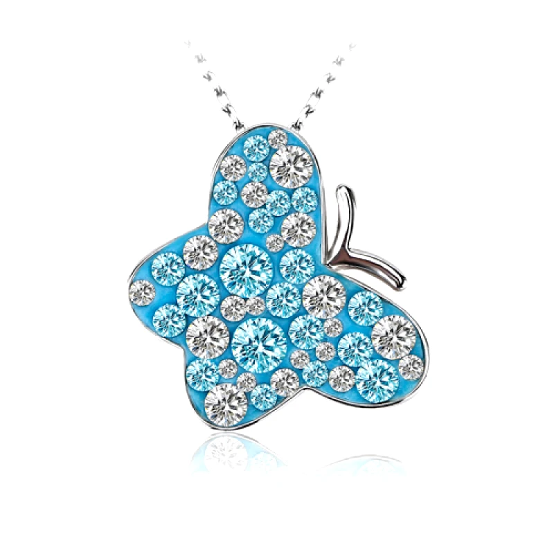 b-cool Κολιέ Πεταλούδα πλατίνα, με Swarovski BC16159-AQ
